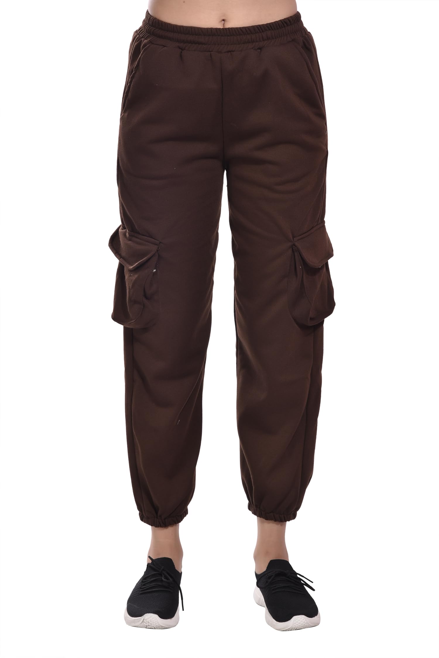 MEGA STYLE Women's/Ladies/Girls Jogger Comfort Fit Cotton Blend Jogger Pant/Trackpants_MS-JOGGER01-SBLU