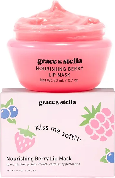 grace & stella Award Winning Lip Butter - Hydrating Lip Balm - Nourishing Lip Mask (1-pack) Travel Essentials, Travel Size Toiletries, Birthday Gifts for Women & Teens - Overnight Lip Repair