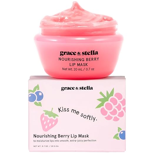 grace & stella Award Winning Lip Butter - Hydrating Lip Balm - Nourishing Lip Mask (1-pack) Travel Essentials, Travel Size Toiletries, Birthday Gifts for Women & Teens - Overnight Lip Repair - Vegan