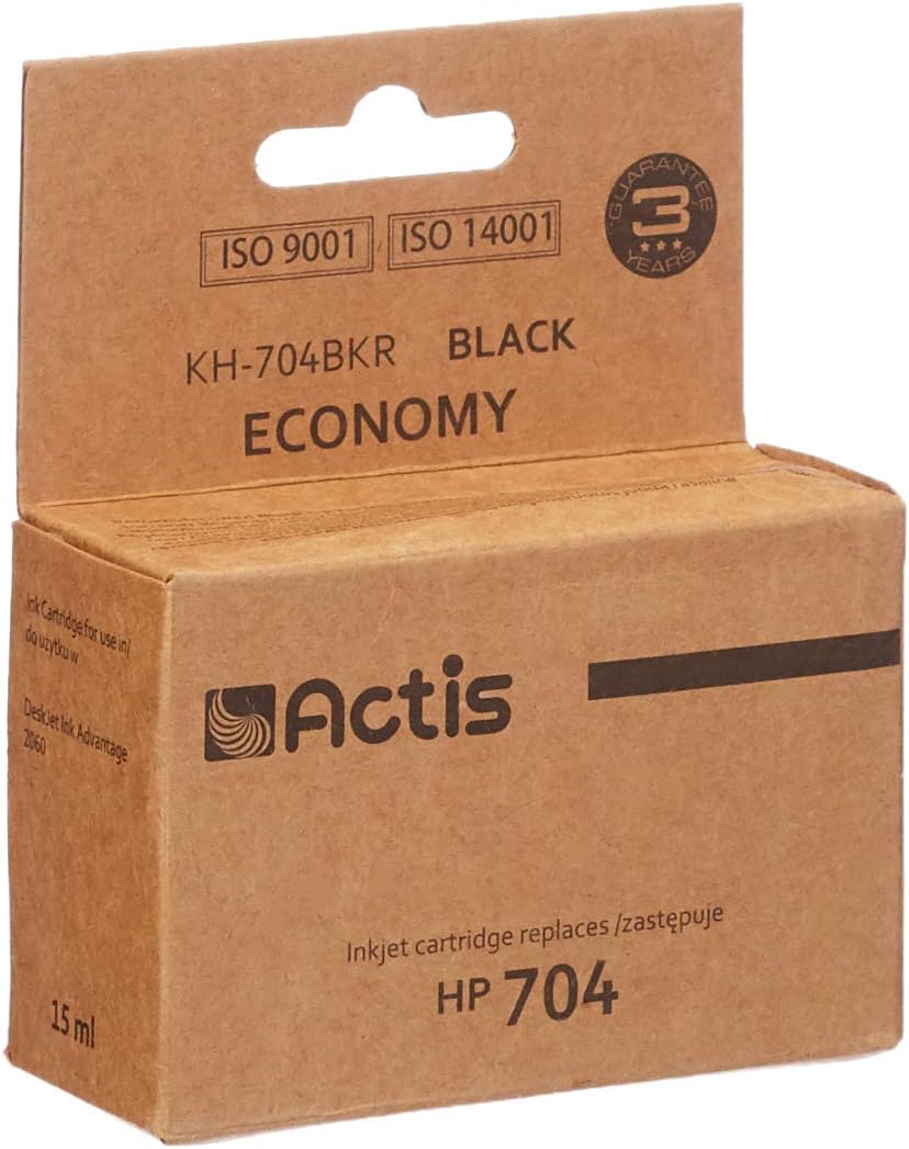 Actis Kh-704Bkr For HP Printers Replaces HP 704 Cn692Ae Standard 15ml Black