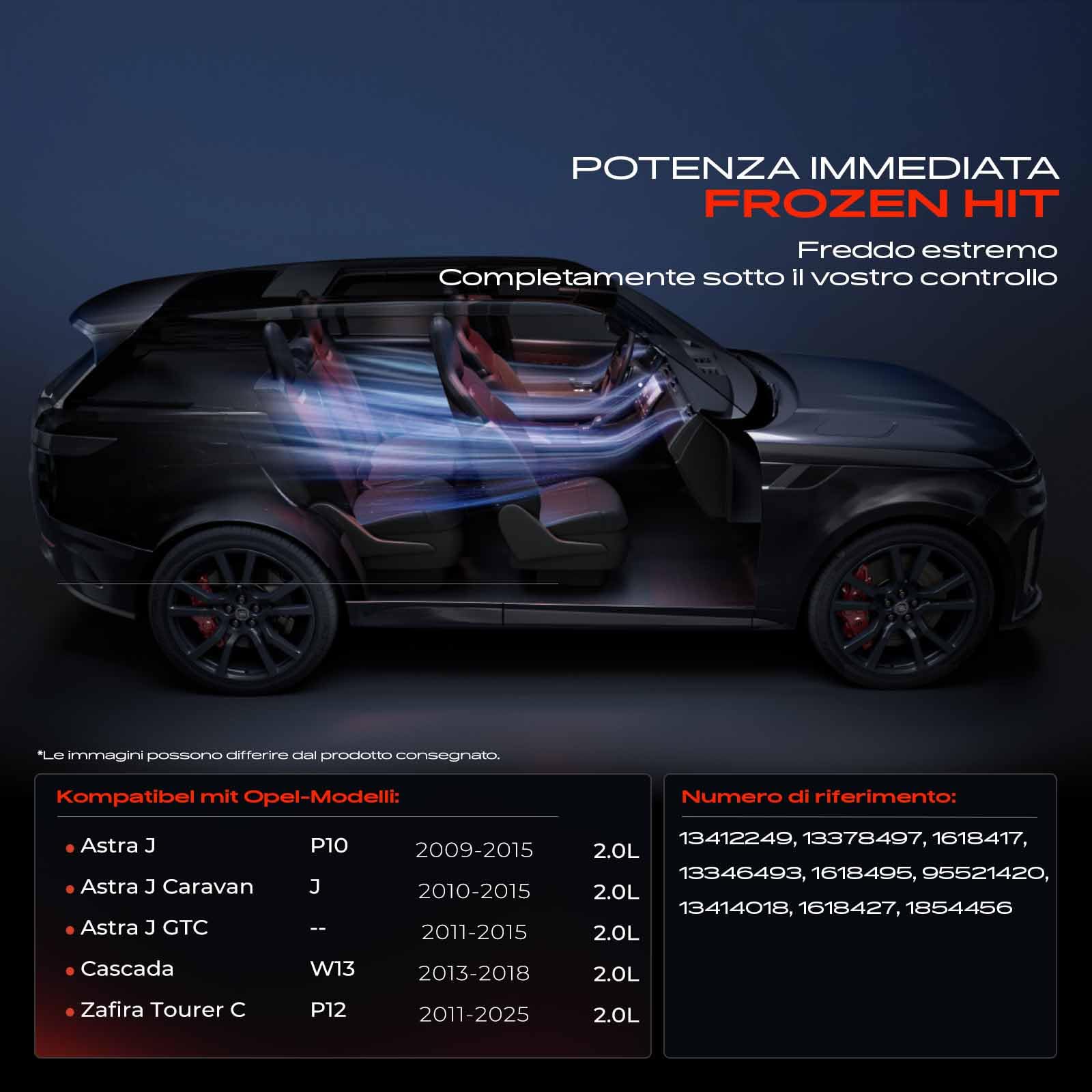 Frankberg Compressore aria condizionata con frizione Diesel Compatibile con Zafira Tourer C P12 Astra J P10 Cascada W13 13414017, compreso l'olio preconfezionato
