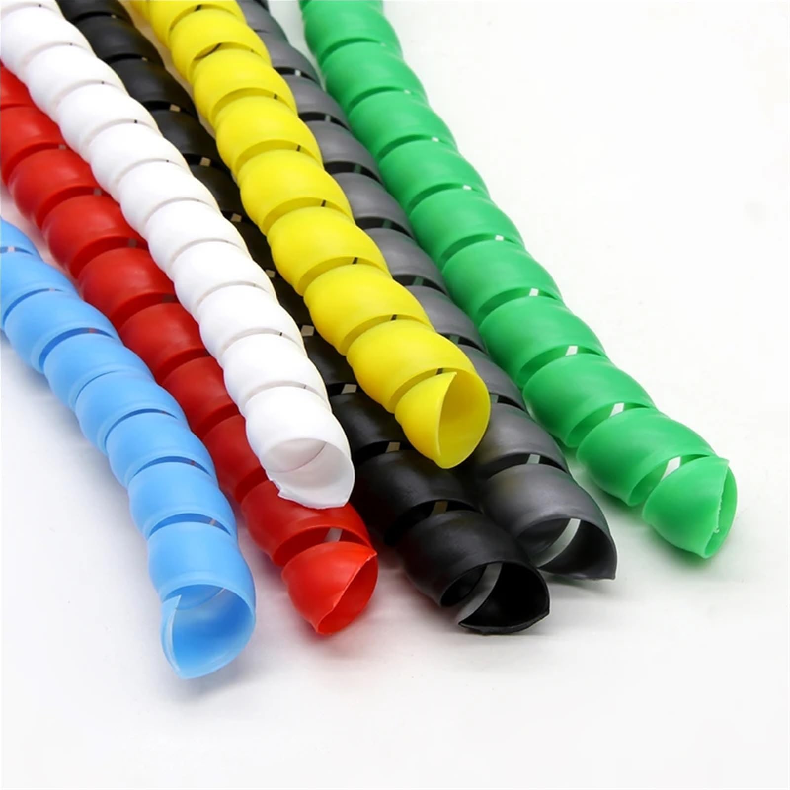 Organizador de Cables en Espiral Flexible de 32 pies y 10 Metros de Tubo Protector. Funda Protectora(Green,ID 20mm)