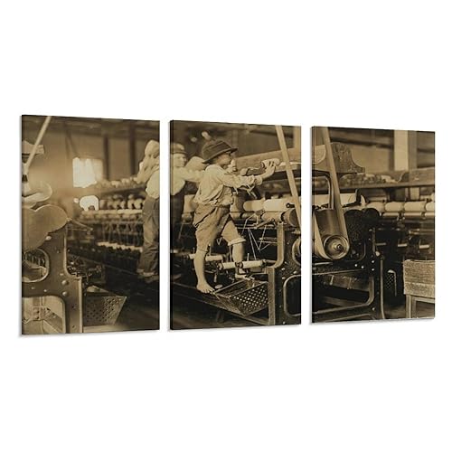 Industrial Revolution Child Labor Historical Vintage Photo Canvas Wall Art