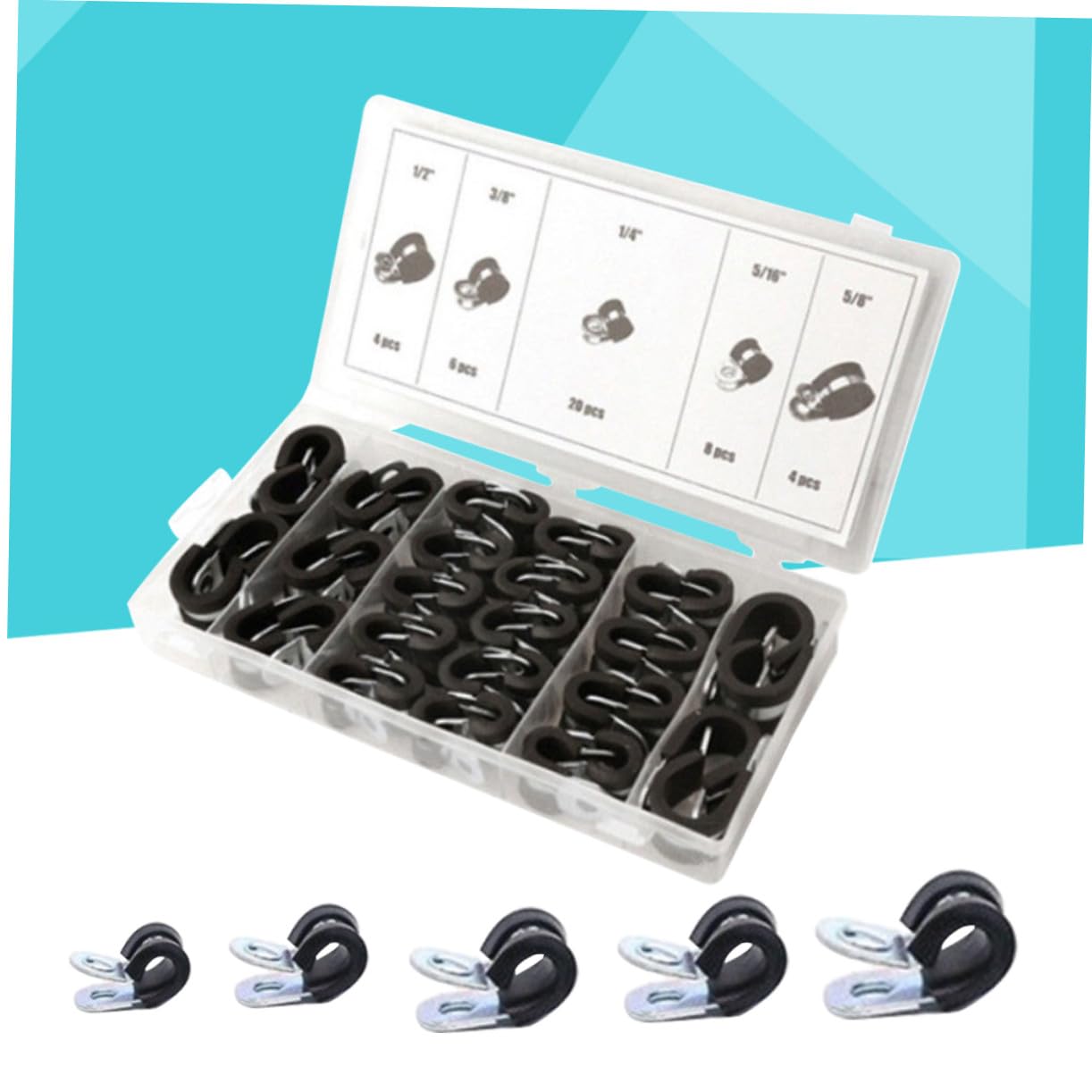 42 Stück Teiliges Schlauchschellen Set aus Verzinkte Langlebige Schlauchklemmen für Auto Wasser und Luftschläuche Geeignet für Kraftstoffleitungen und Silikonschläuche Praktische