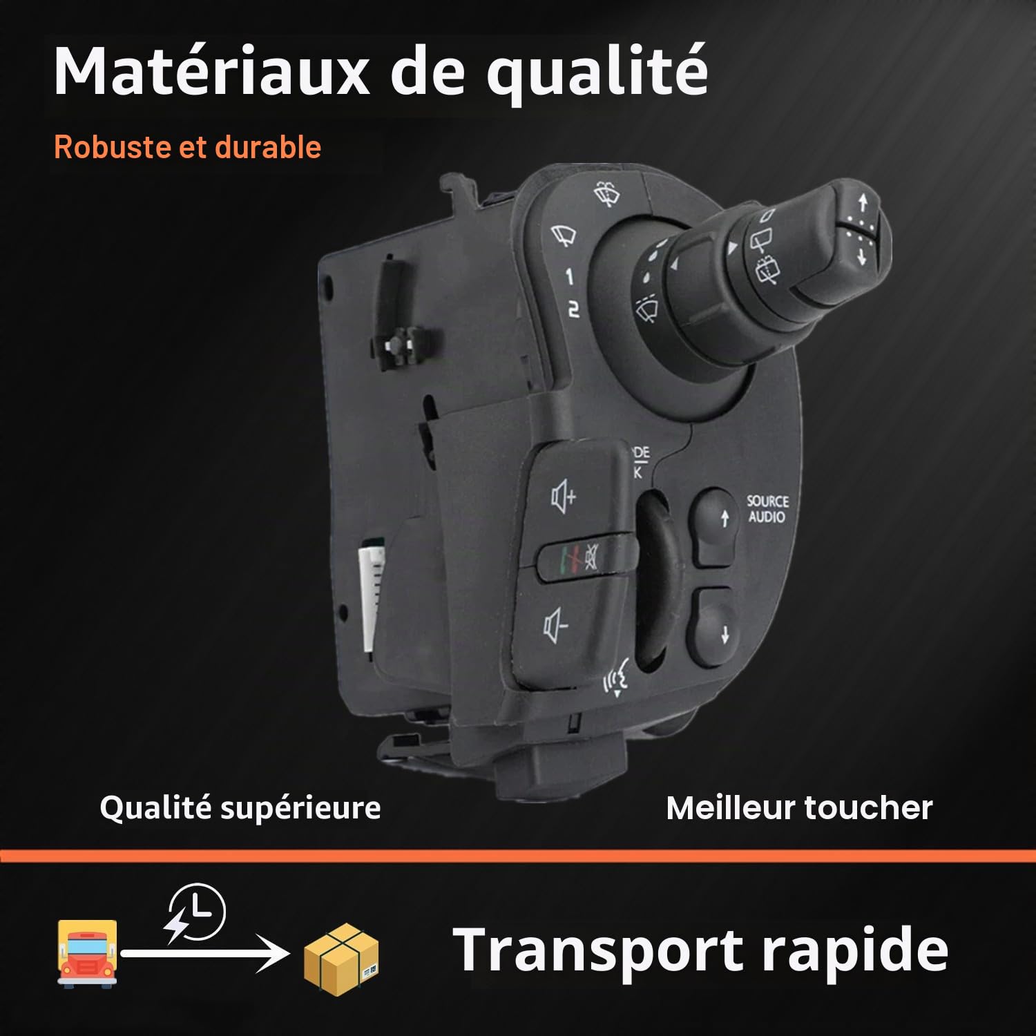 Commodo Interrupteur Essuie-glace Radio (bluetooth) Compatible avec Clio 3 2005-2012 Kangoo 2 Modus 8201590631 8201359195 7701068115