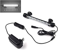 Vista 7 de LED Aquarium Light, Fish Tank Lights Underwater Crystal Glass Bright IP68 Waterproof Submersible Strip Bar Aquarium Tank Light, White, 7.5 inch