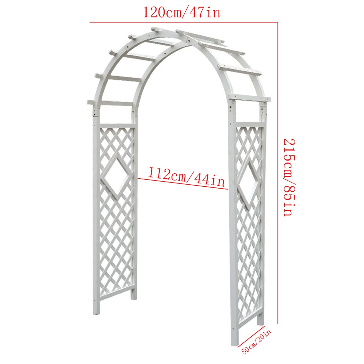 Drewniany łuk ogrodowy, pergola, altanka, do roślin pnących, duża, zewnętrzna krata, altanka, wsparcie dla róż, dekoracja ślubna, pomarańczowa, 140 x 225 cm, rustykalny drewniany łuk ogrodowy, pergola