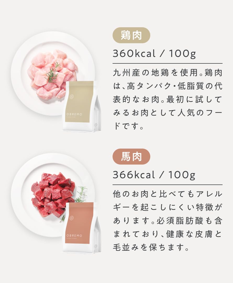 Amazon.co.jp: OBREMO オブレモ ドッグフード お試し5種類セット お