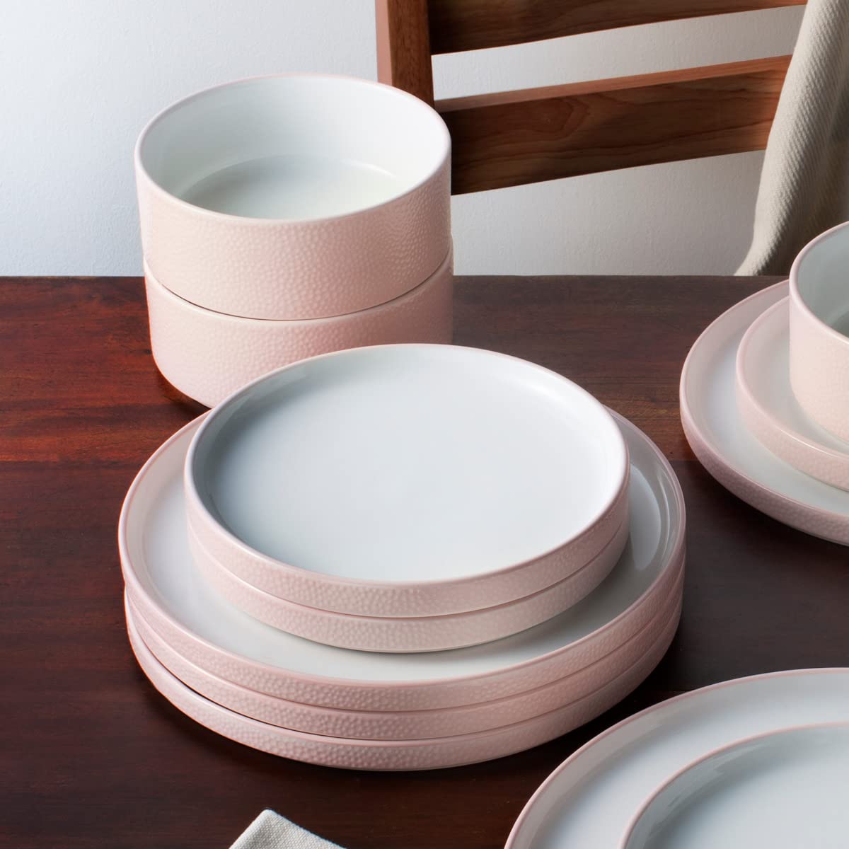 Amazon.com | Noritake ColorTex Stone Blush 12-Piece Dinnerware Set