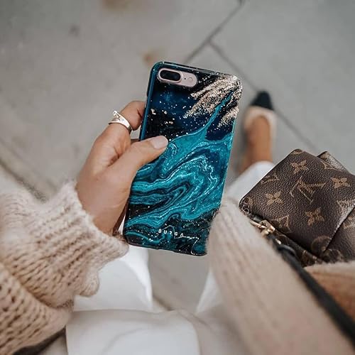 Miniatura 6 de BURGA Funda para teléfono compatible con iPhone 15, carcasa rígida híbrida de 2 capas + funda protectora de silicona, piedra de jade verde