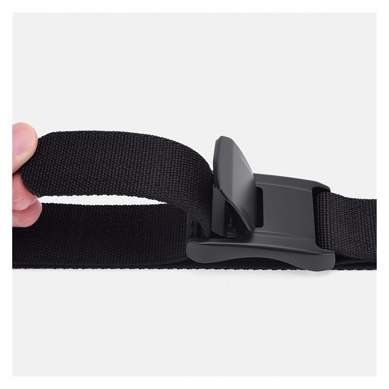 JOJOJ Cinturón táctico elástico Militar for Hombre, Hebilla de aleación, Cinturones de Lona elásticos de Nailon de Calidad for Hombres(42in/105CM,Black-White)