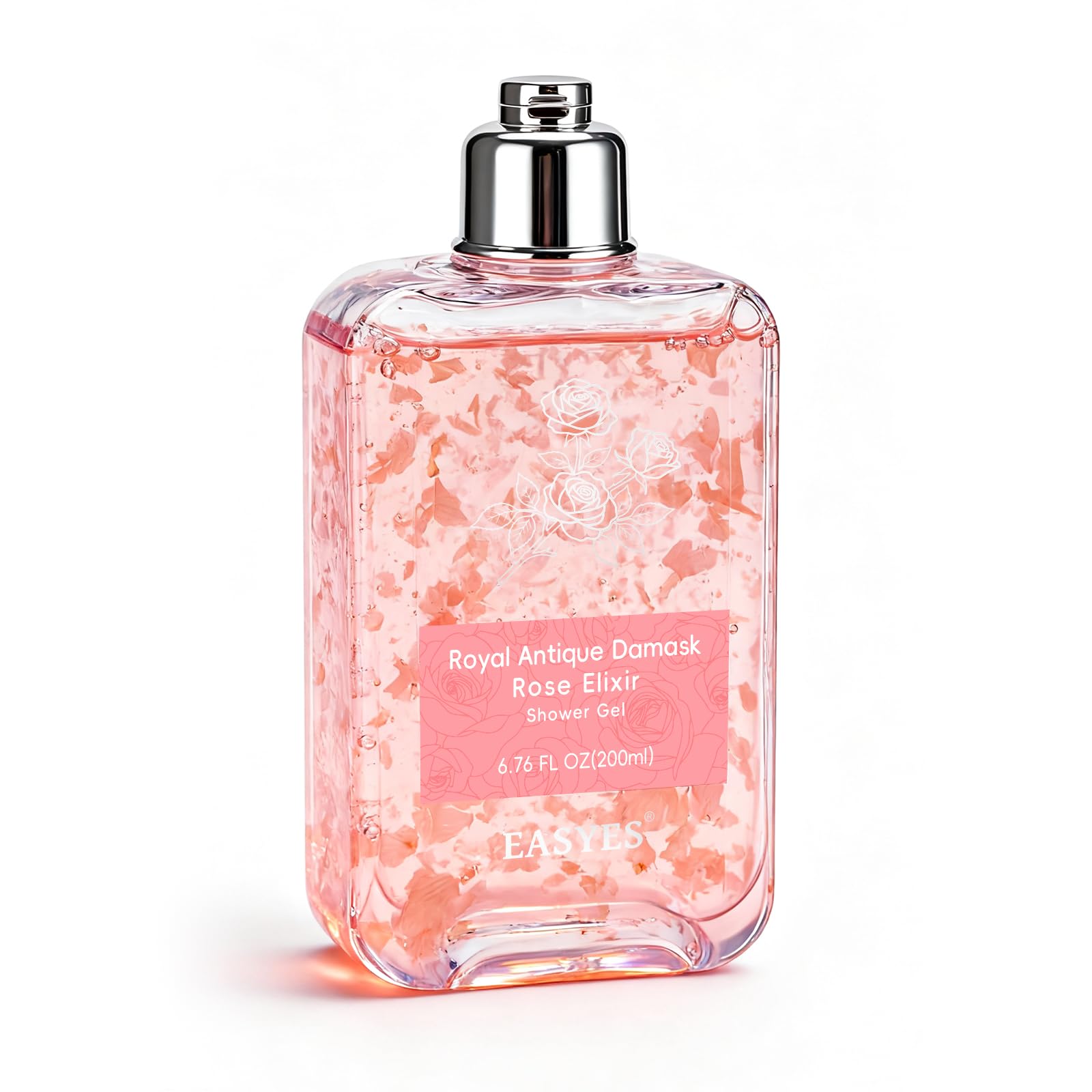 Easyes Rose Elixir Shower Gel for Women, Gentle Moisturising Body Wash with Triple Rose & Ceramide