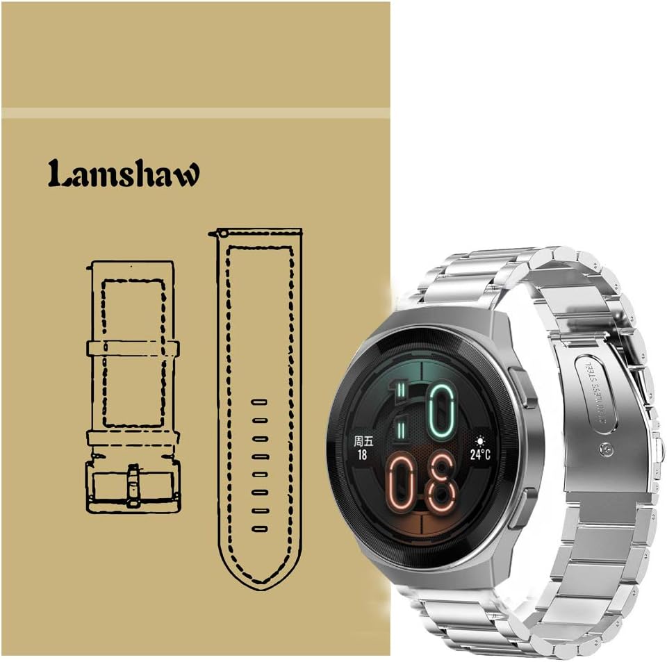 200Pcs Compatible with Huawei Watch GT 2e Band, Blueshaw Quick Release Stainless Steel Metal Replacement Straps Compatible with Huawei GT2e Smartwatch (Silver)
