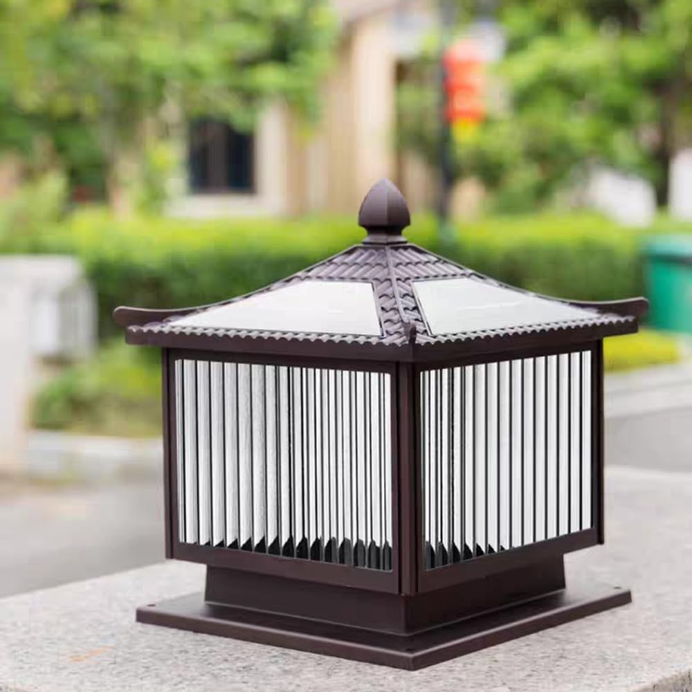 Solarna lampa kolumnowa zewnętrzna wodoodporna odlewana ciśnieniowo aluminiowa słupek lampy do ogrodu trawnika werandy willi ogrodzenia bramy
