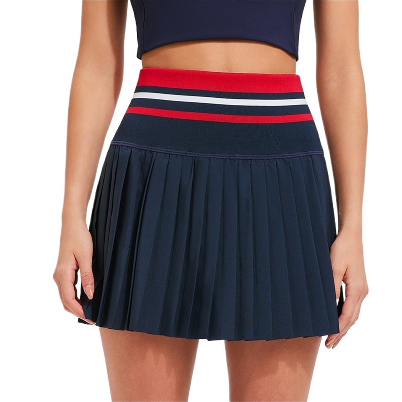 Falda Tenis Mujer Faldas de Tenis for Gimnasio, Golf, Running, Plisadas, Tallas Grandes, sexys, for Mujer, Tallas S-XXXL, Deportivas, Fitness, Cintura Alta.(Blue Red,S)
