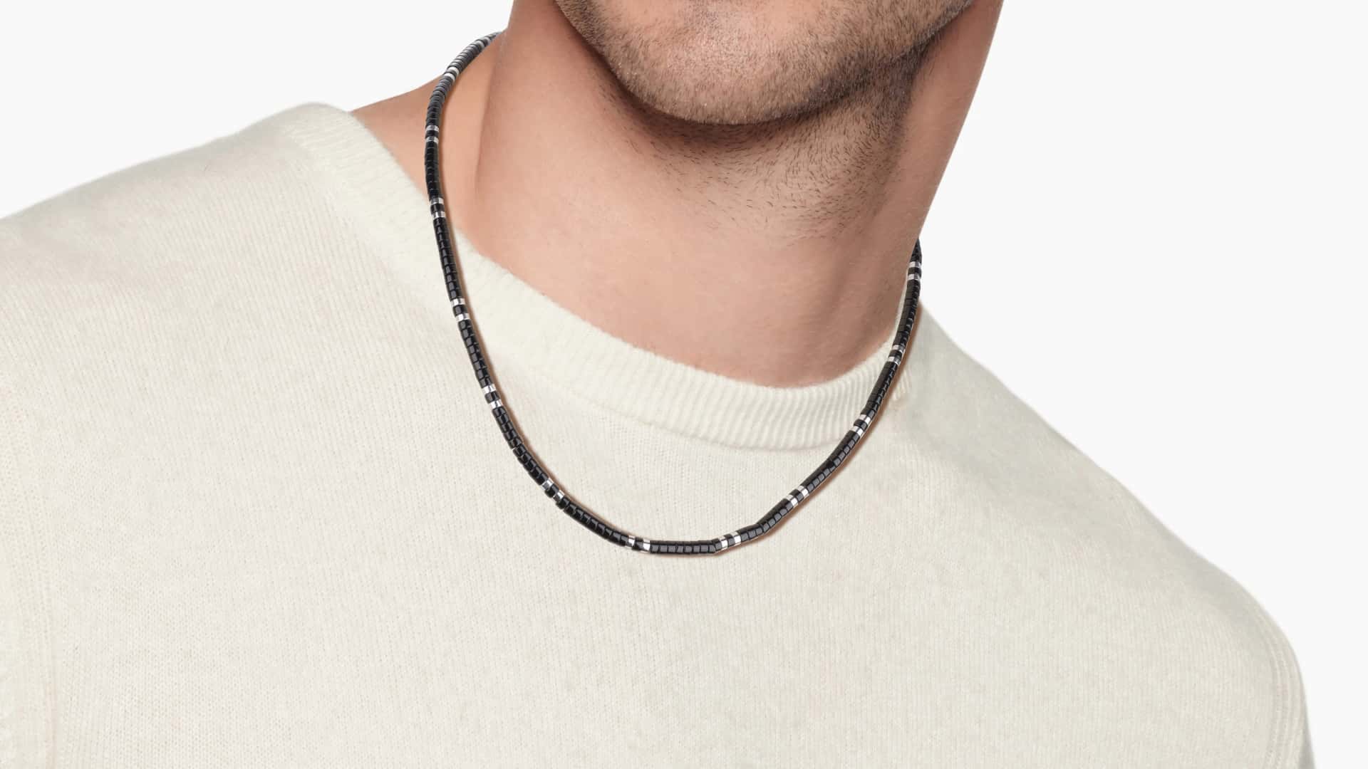 Bracciale Uomo GAVU - Perline Ematite E Acciaio Inossidabile Con Chiusura A Moschettone - Foto 5