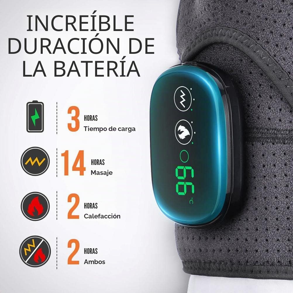 Envoltura de hombro con calefacción para masajeador, correa de calefacción eléctrica con 3 temperaturas de vibración para articulaciones de CA dislocadas, tendinitis de esguince de dolor