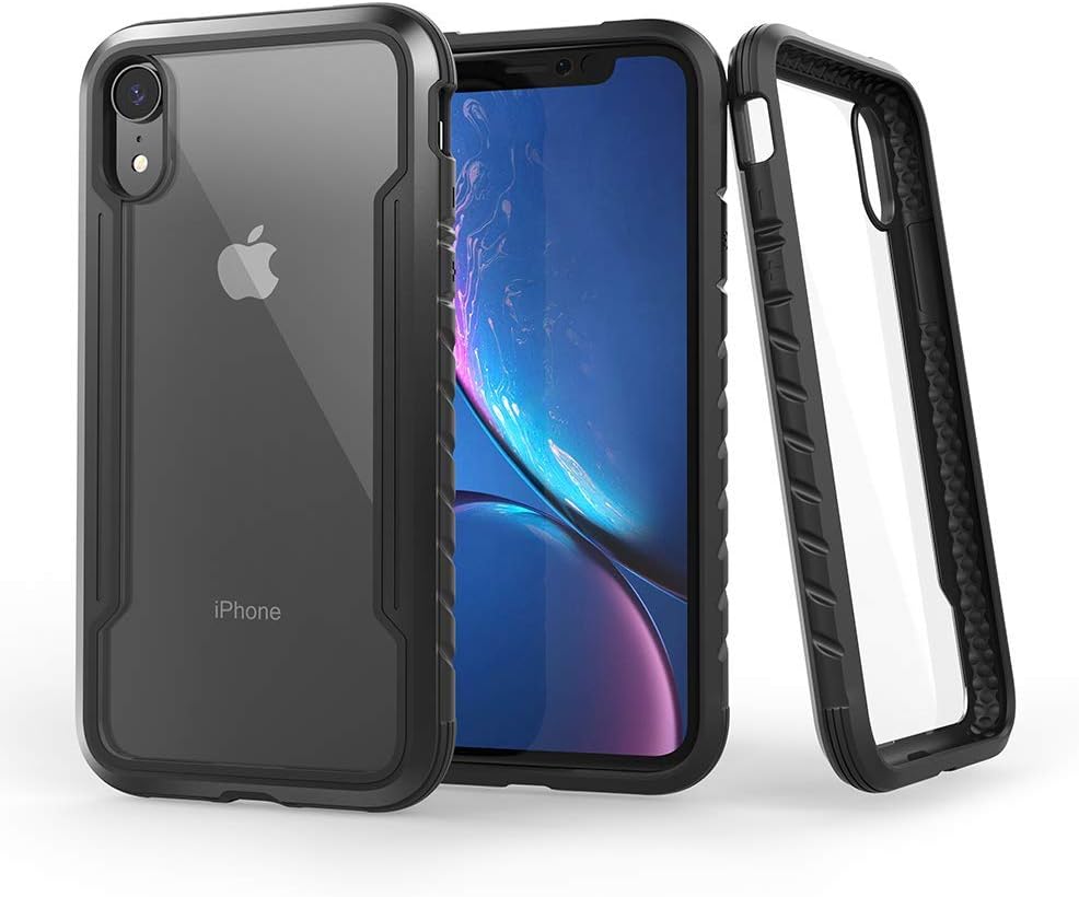 KAERSI iPhone XR Case, Mobile Phone Cover Case for iPhone XR, Military Grade Drop Tested,Anti-Scratch Shock Absorption Protective Case Compatible with Apple iPhone XR 6.1 Inch - Black