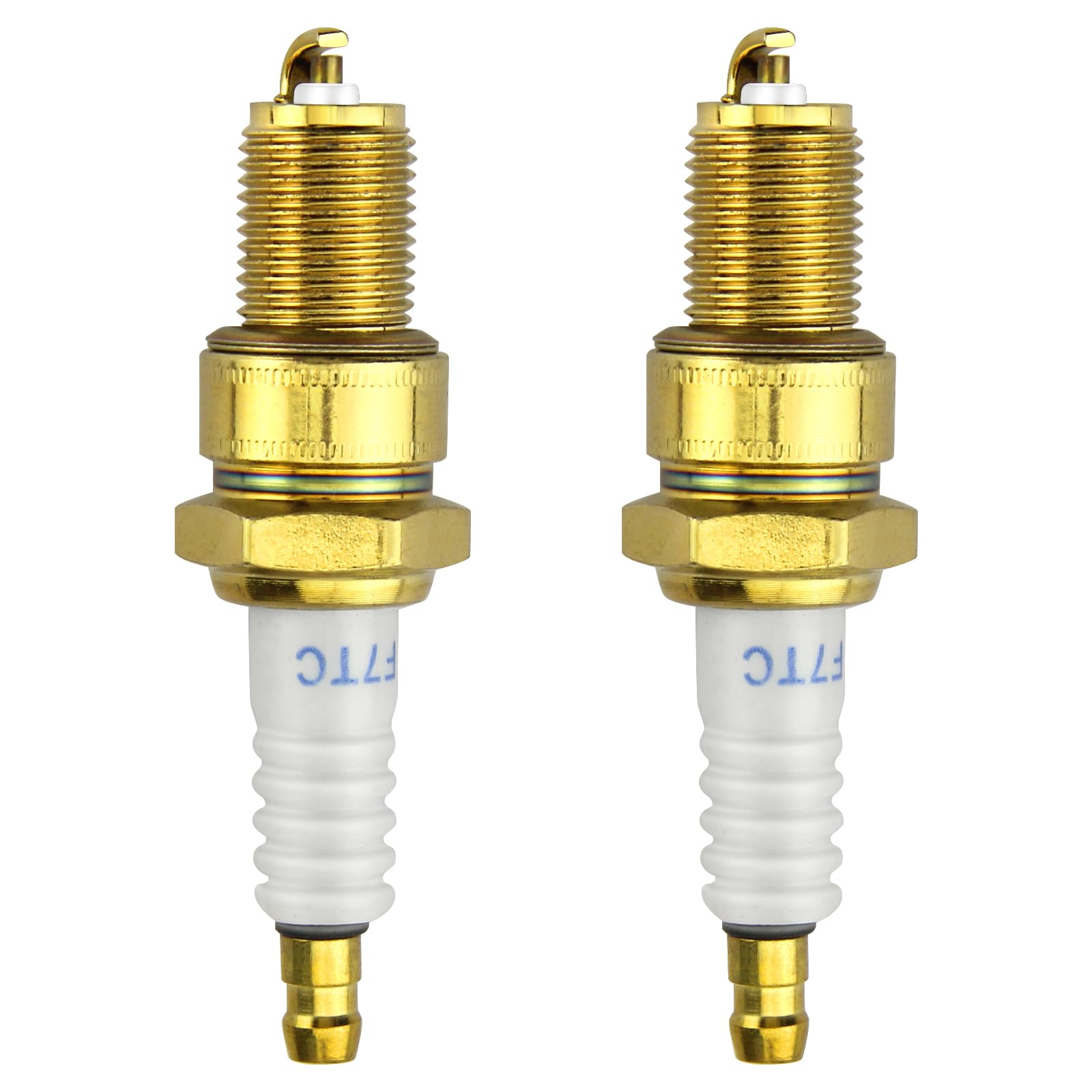 Lunhoo 2 Pcs F7TC Spark Plug, Gasoline Engine Spark Plug Replacement for Lawn Mowers, Chainsaws, Pumps, Sprayers, Generator, ATV Dirt Bike, Go Kart