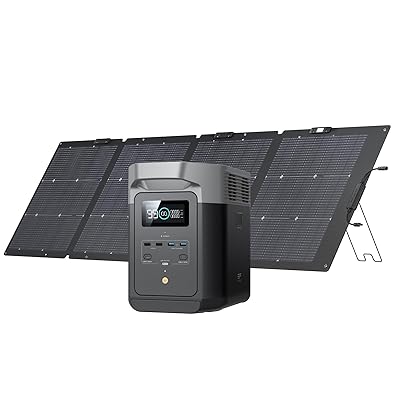 EF ECOFLOW Portable Power Station DELTA 2, 1024Wh LiFePO4 (LFP) Battery, 1800W AC/100W USB-C Output, Solar Generator(Solar Panel Optional) for Home Backup Power, Camping & RVs