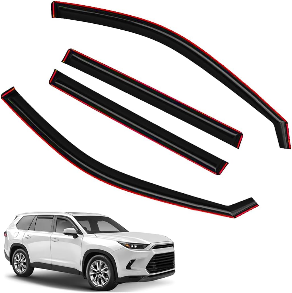 4PCS in-Channel Window Visor Rain Guards Compatible with 2024-2025 Hyundai Kona, Extra Durable Wind Deflectors, Weather Shields FIT 2024 Kona