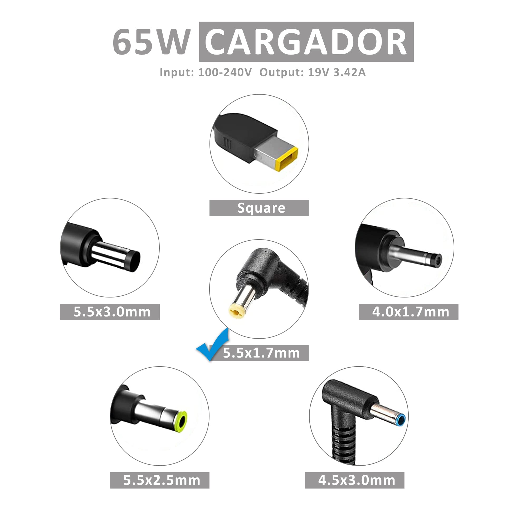 Lot De 8 Chargeurs PC Portables Acer, Packard Bell, 19V 65W Et 90W, Occasion