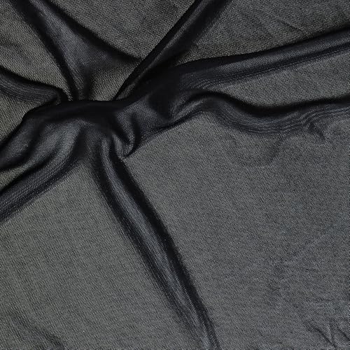Manyshofu Black Mesh Fabric by The Yard 4-Way Stretch Fabric(60' Wide), 1 Yard Nylon Spandex Power...