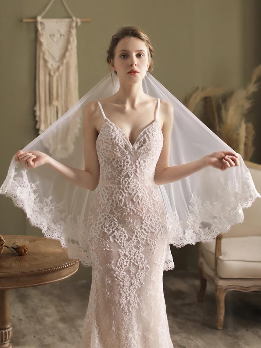 Genérico Velo de novia corto – Velo de novia elegante for novia Accesorios de