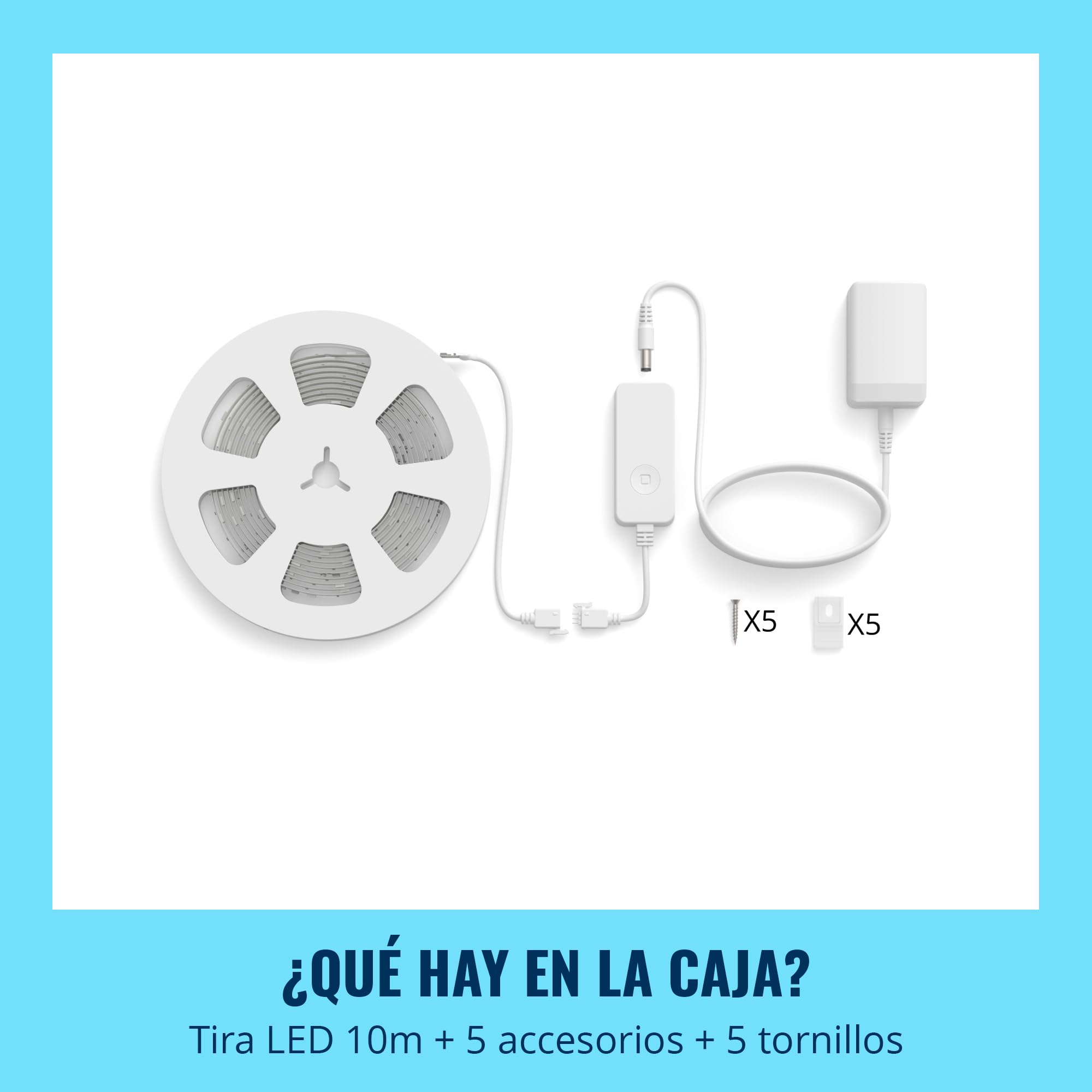 WiZ - Tira led inteligente 10m, RGBIC, incluye alimentador, hasta 16 millones de colores, conéctala vía WIFI, con tecnología SpaceSense, control via App o Voz y compatible con Alexa y Google Home