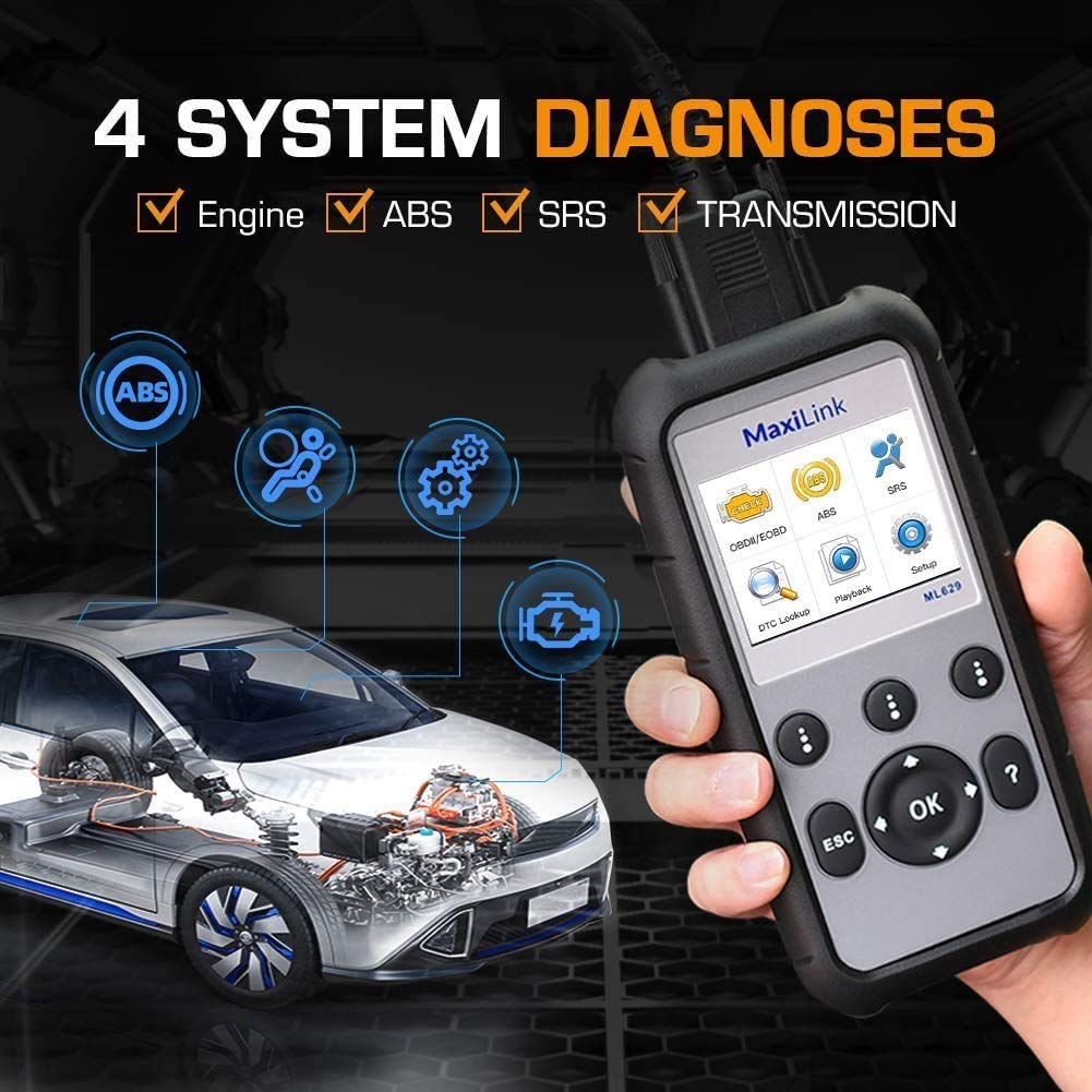 Autel Maxilink ML629 OBD2 Scanner Diagnostica Auto OBDII Trasmissione del Motore SRS ABS Ricerca DTC Prova Pronta
