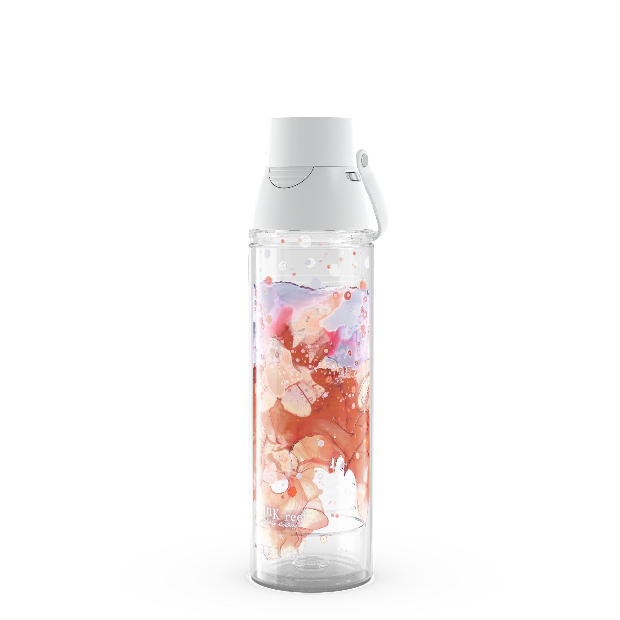 Tervis Inkreel-Apricot Petals Insulated Tumbler, 24oz Venture Lite Water Bottle, Classic