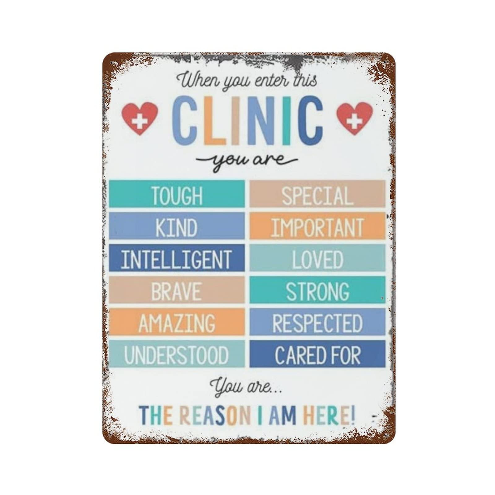 AOOEDM When You Enter This Clinic Custom SchoolVintage Tin Sign Metal Tin Signs for Man Cave Funny Art Wall Plaque Kitchen Bar Pub Coffee Shop Wall Decor