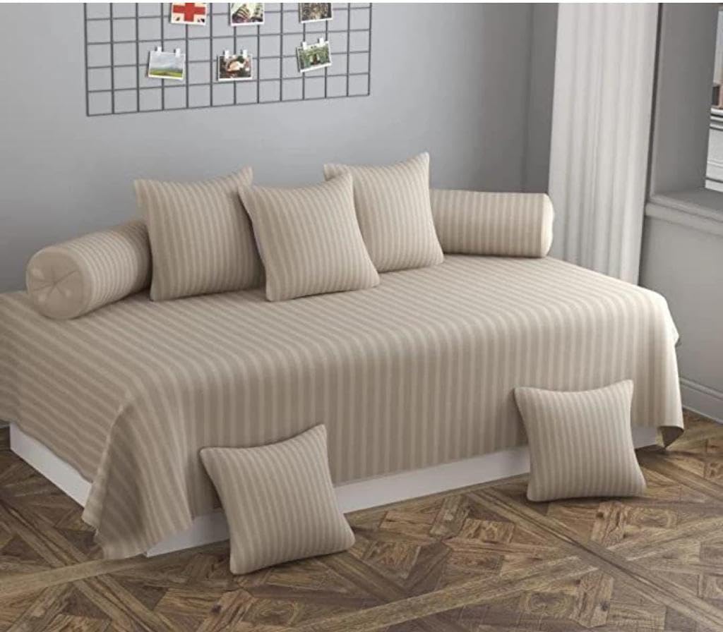 TRUE PAISA 8 Piece Diwan Set Single Bedsheet Cushion & Bolster Cover