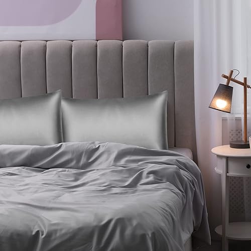 Miniatura 7 de Juego de 2 fundas de almohada de seda para cabello y piel, 22 Momme, 100% seda de morera y pulpa de madera natural, fibra de fibra de grado 6A, de