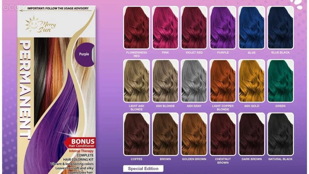 Merry sun permanent ash gold 6個 Merry Sun Permanent Hair Coloring Kit (Ash Gold) : Amazon.ae: Beauty