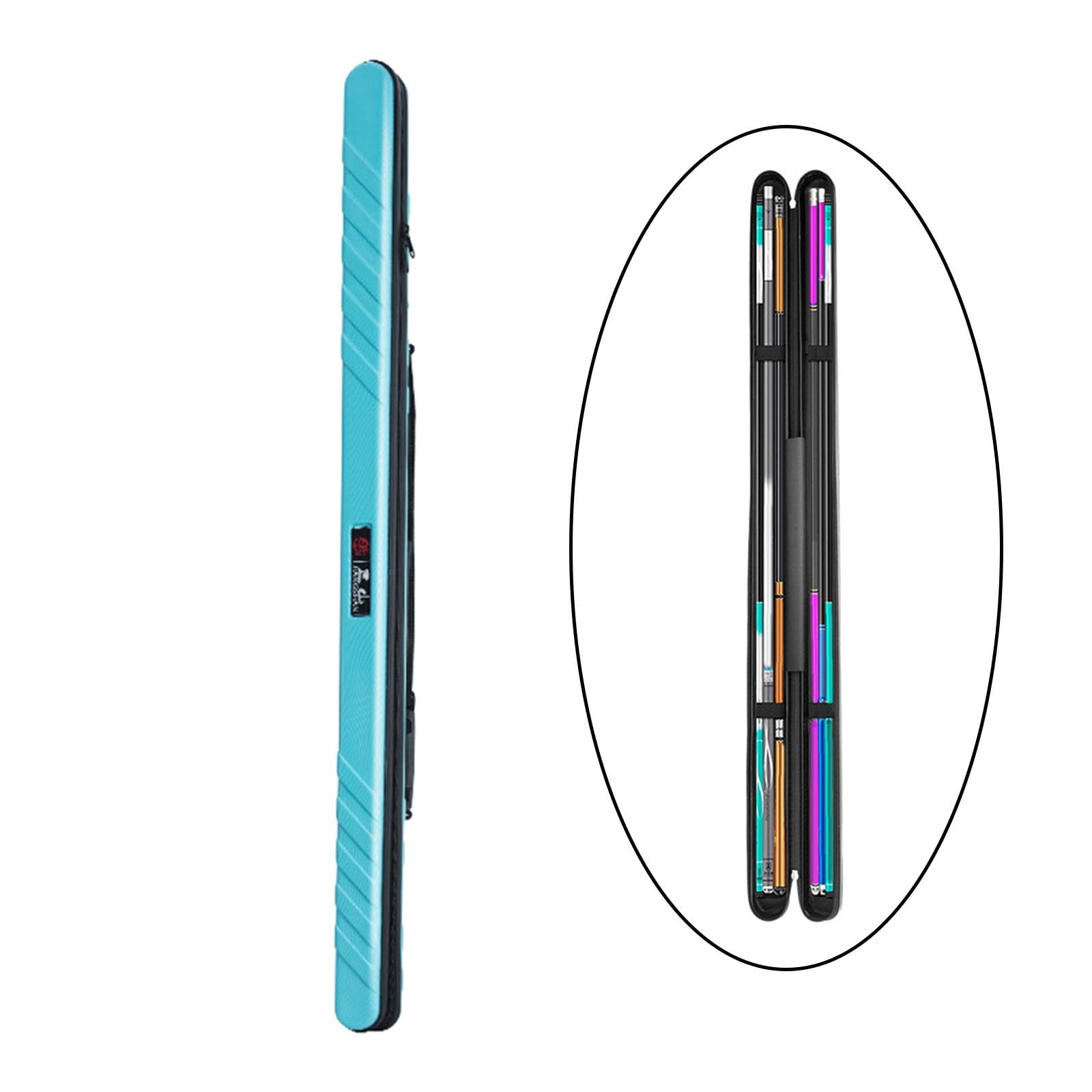 Étui Rigide pour Canne à Pêche, Matériau de Protection Imperméable, Portable et avec Sangles Réglables, Fermeture Sécurisée et Compartiments,