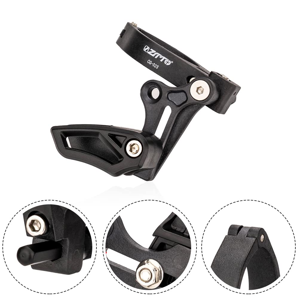 ZYWUOY Guida per Catena a velocità Singola per Telaio Mountain Bike, Protezione per Catena per Bicicletta, Protezione per Tubo Sella, tendicatena in Lega di Alluminio, Accessori per, con 4