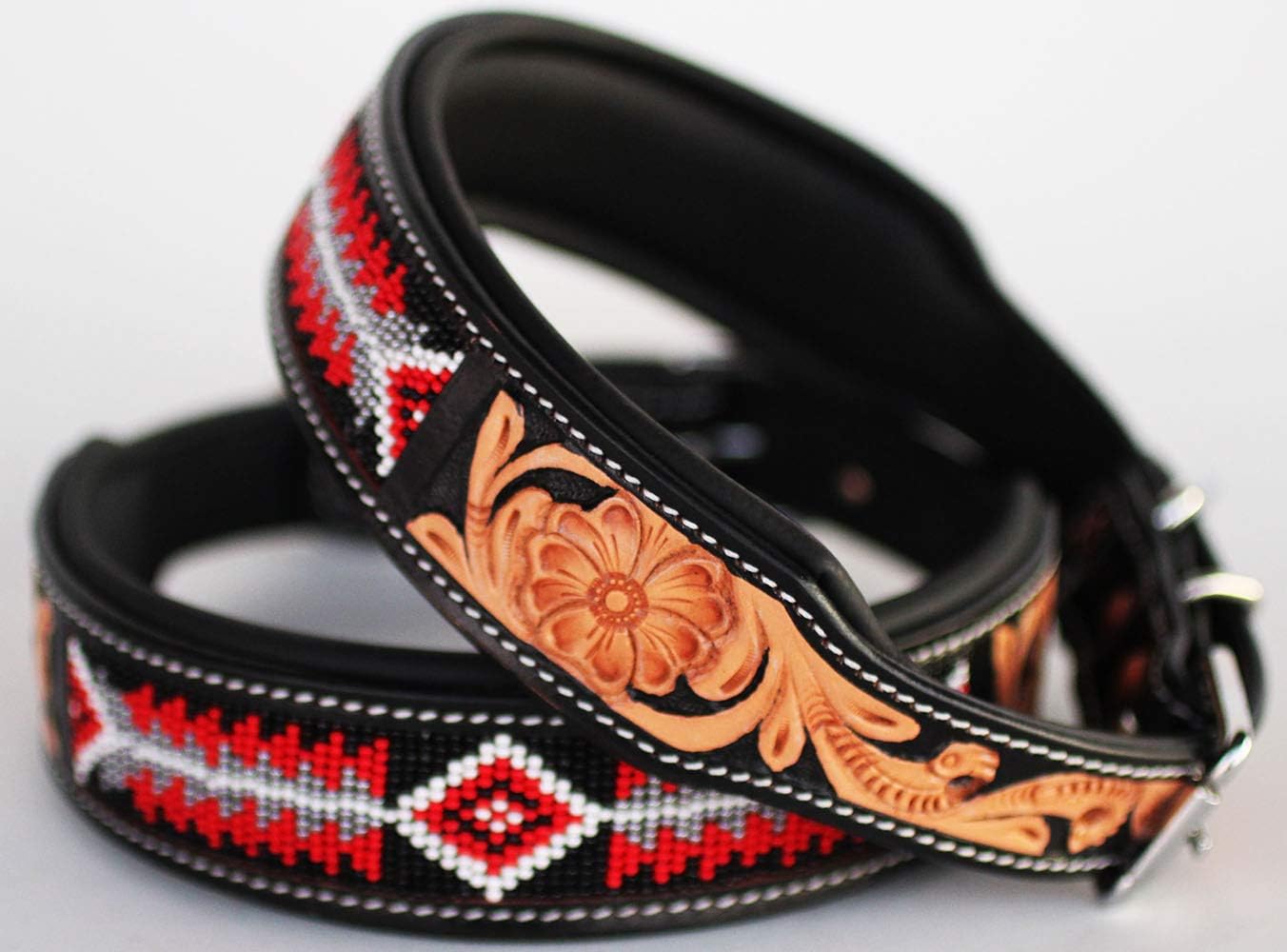 XSmall 9''- 13'' Dog Puppy Collar Genuine Cow Leather Padded Canine 6092
