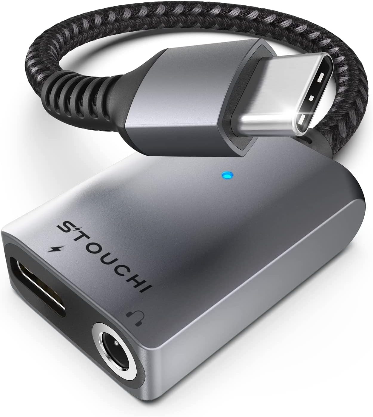 USB C to 3.5mm Jack and Charger Adapter,Stouchi USB Type C to Headphone Audio Adapter,USB C Aux,Hi-Res DAC,30W Fast Charging Compatibl wit i-Phone17/16 Pro/Max Galaxy S25/S24,iPad Air/Pro/Mini,Pixel 7