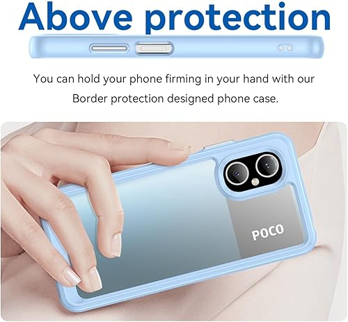 Miniatura 3 de GTBDEKI Funda transparente para Poco M5 4G, Poco M4 5G 22071219CG con protector de pantalla HD, antiarañazos, a prueba de golpes, de policarbonato