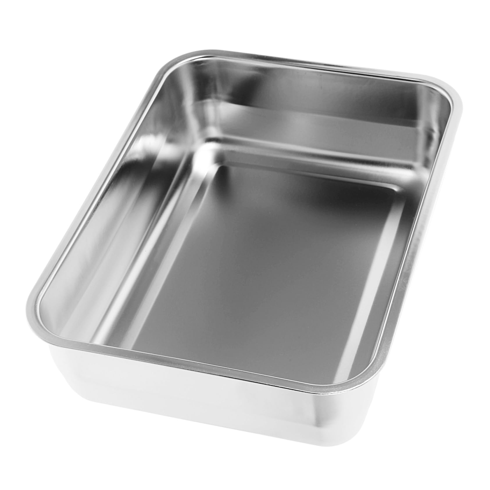 Garneck Stainless Steel Roasting Pan for Fish Rectangular Serving Tray Heavy Duty Dish for Grilling Easy to Clean for Baking and Roasting