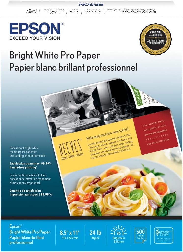 Bright White Pro Paper - S041586-4, 8.5" x 11" (500 sheets)