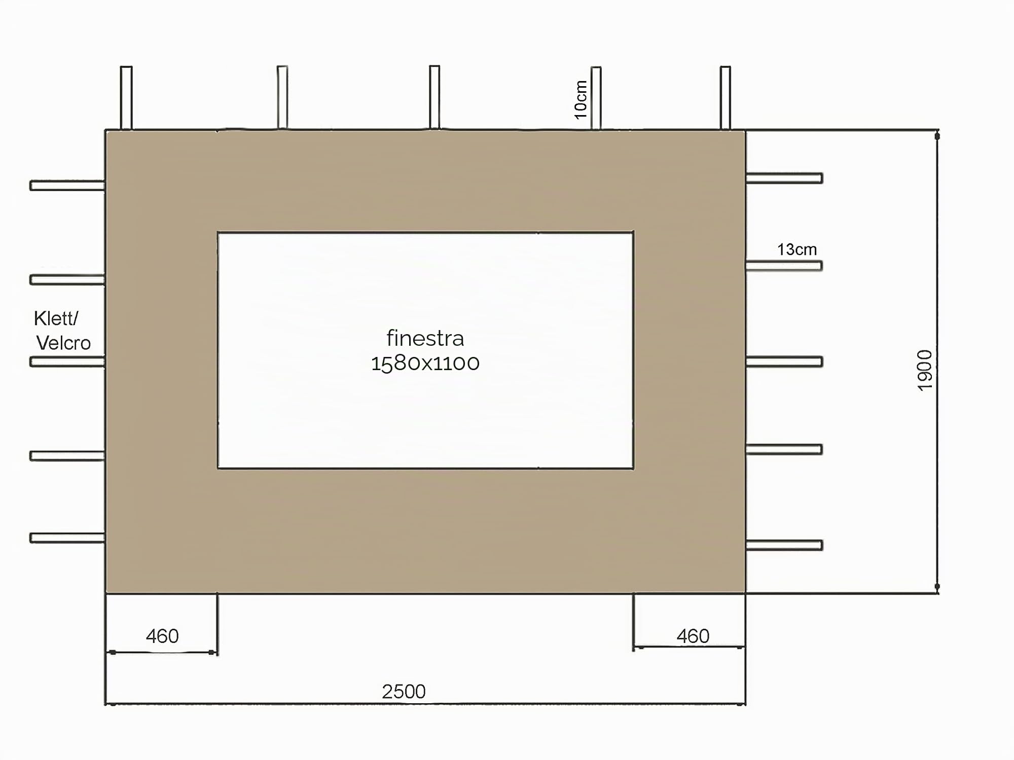 QUICK STAR 2 pareti Laterali per Gazebo da Giardino, Anticato, 3 x 3 m, Parete Laterale, Beige