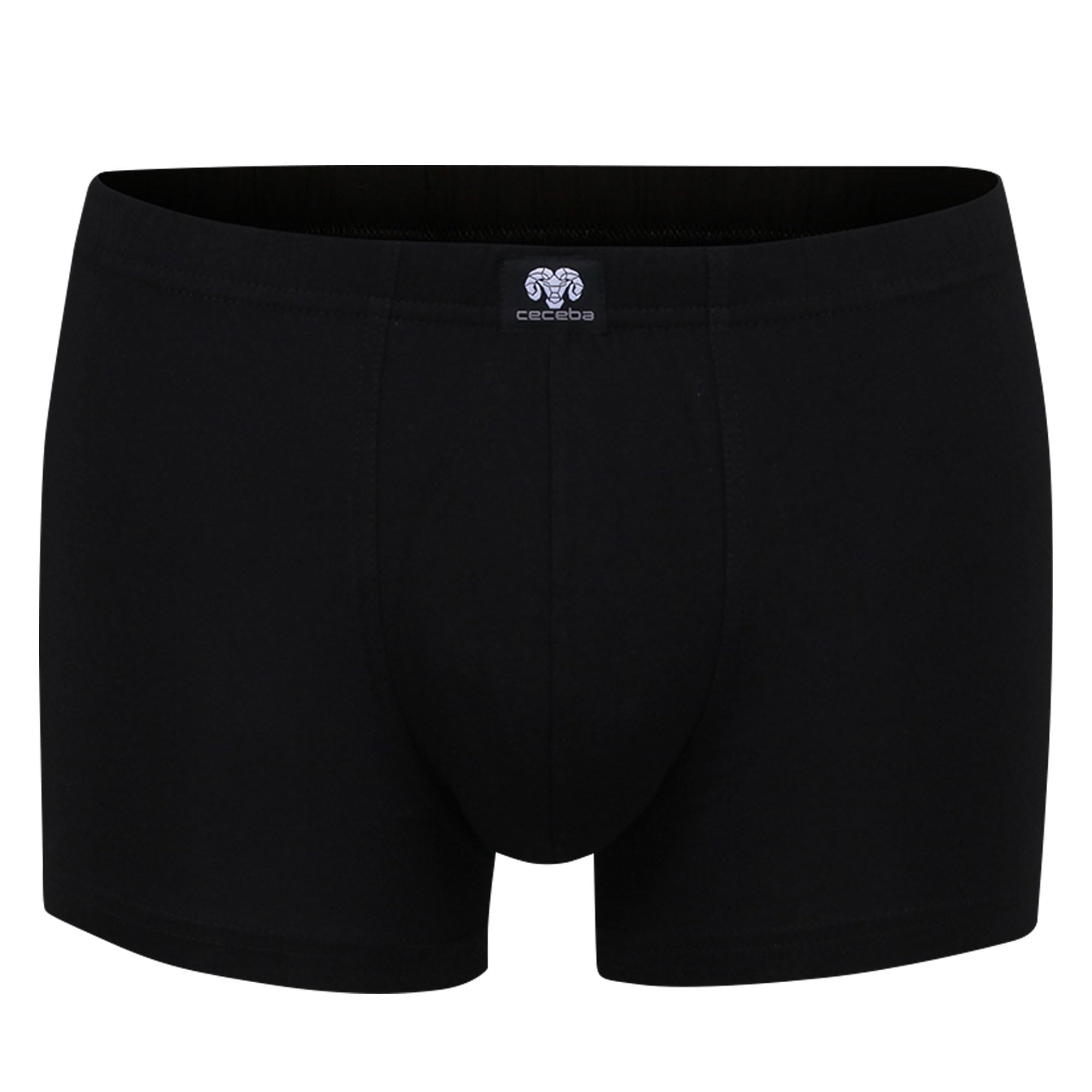 Ceceba Herren Short-Pants, Elastan, Baumwolle, Single Jersey, blau, Melange, 2er Pack