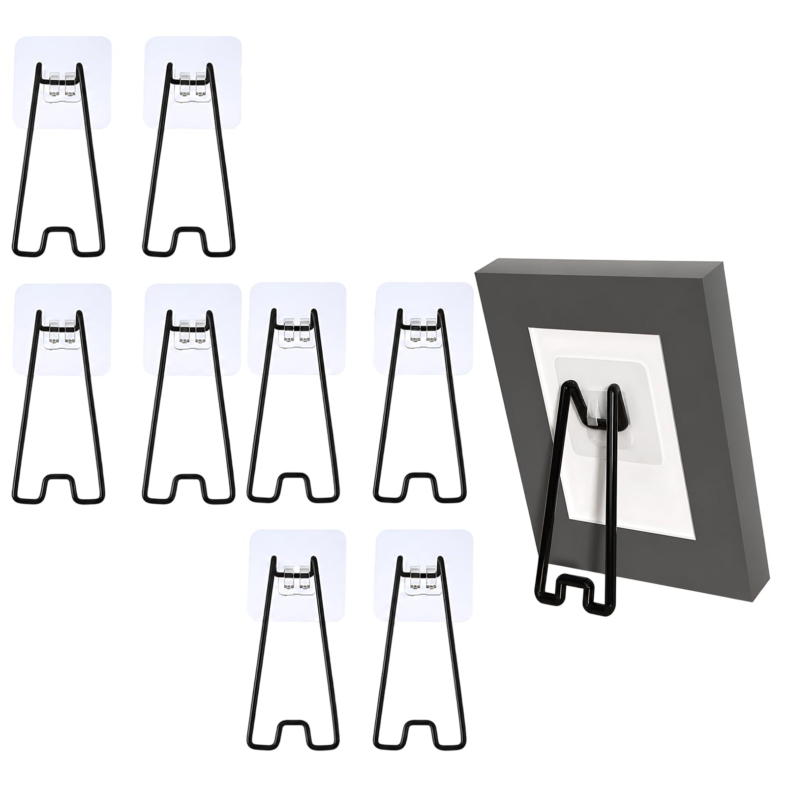 TUBAWD 8PCS Picture Stand, Picture Frame Stand, Photo Stand for Displaying Artwork Images on Tabletop Desktop Home Office Decoration Easily Sturdy Portable Clear Versatile