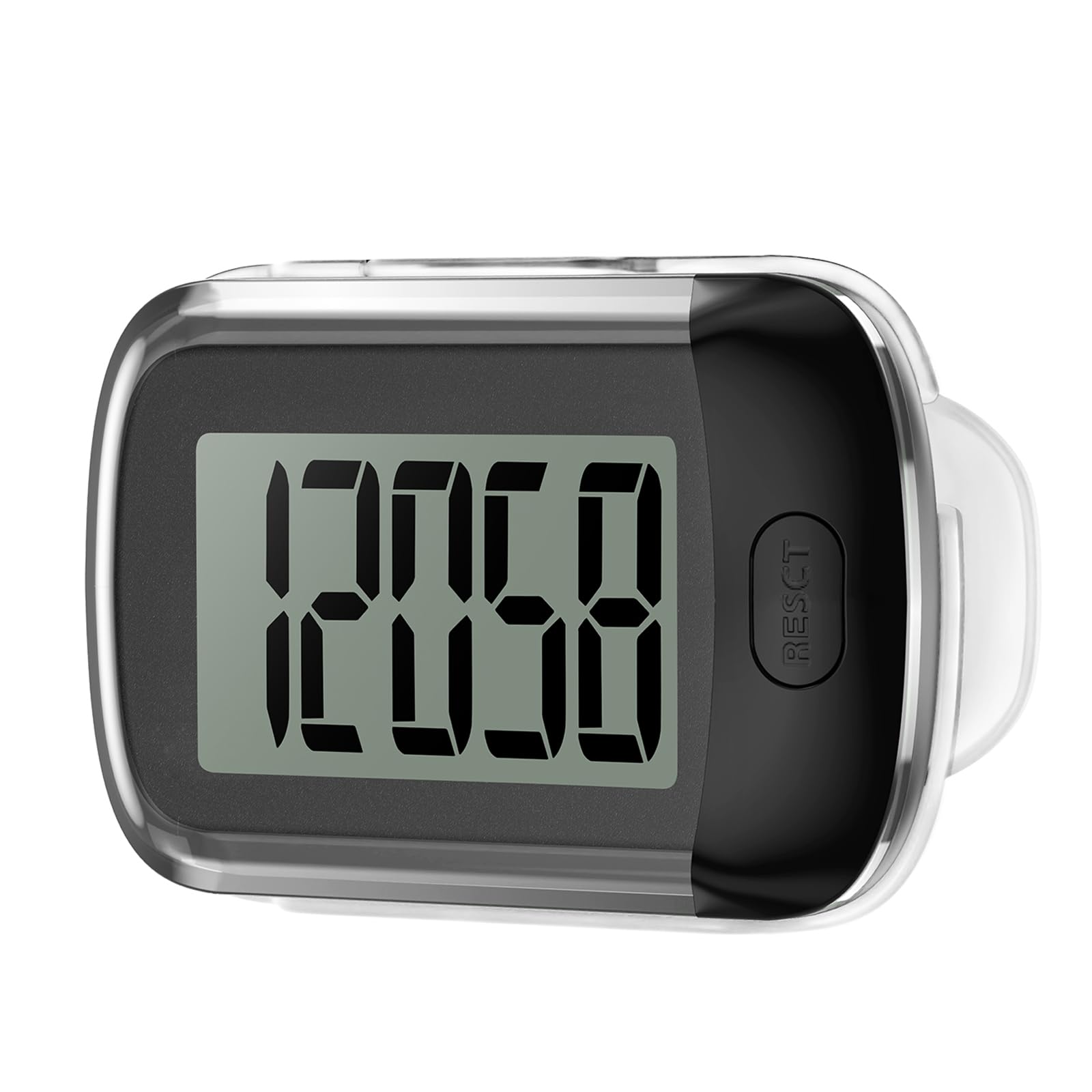 Podomètre de marche simple 3D portable rechargeable par USB avec clip et cordon pour suivre les pas en temps réel pour hommes plus âgés, femmes, personnes âgées et enfants