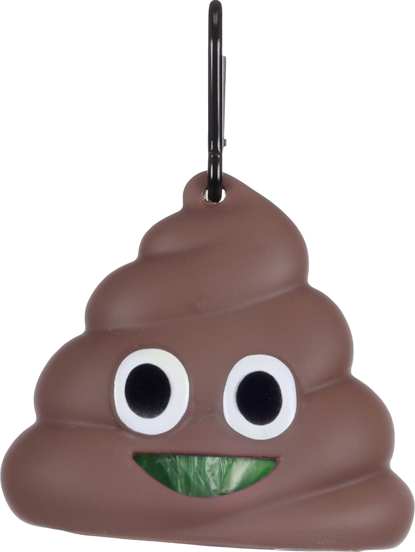 torba na odchody dla psa - Droppie Brun - PVC - zabawny kształt - praktyczny karabińczyk - 9x5x8,5cm - 1 rolki torby