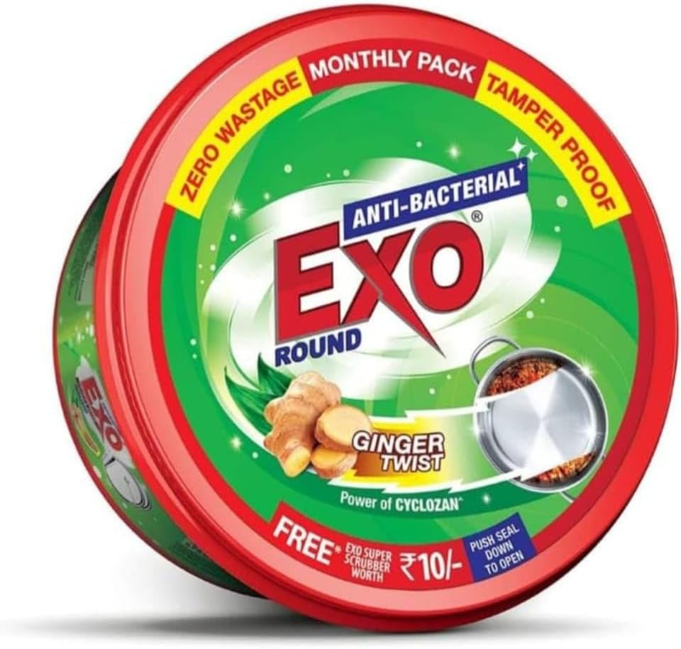 Exo 250g. Dishwashing Bar + 3 Steel Tough utensil Clean Antibacterial Scrubs.