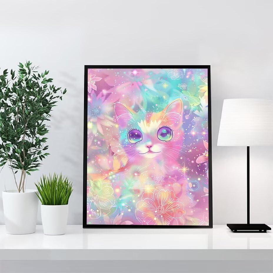Diamond Painting Chat 70x90 cm : Kit Complet Broderie Diamant 5D
