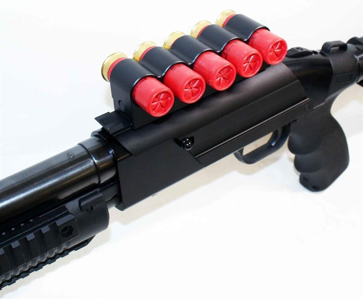 Trinity Aluminum 5-Round Shell Holder Rail Mount Compatible with Kel-Tec KSG 12 Gauge – Black Anodized Carrier